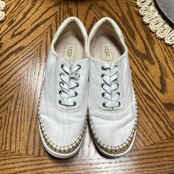 UGG Eyan II Canvas Beige Sneakers 9.5 - Picture 6 of 9